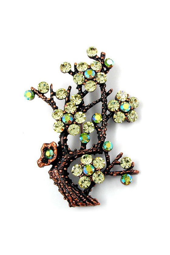 BROOCH TREE COLOURFUL COPPER