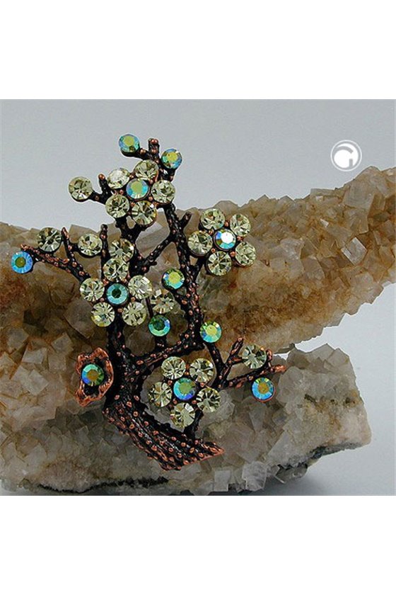BROOCH TREE COLOURFUL COPPER