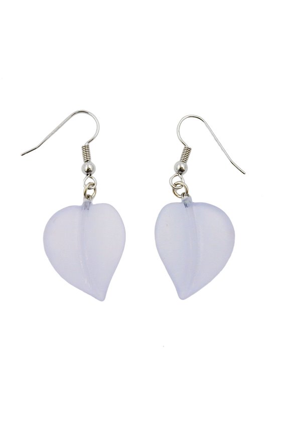 HOOK EARRINGS LEAF BEAD LIGHT BLUE