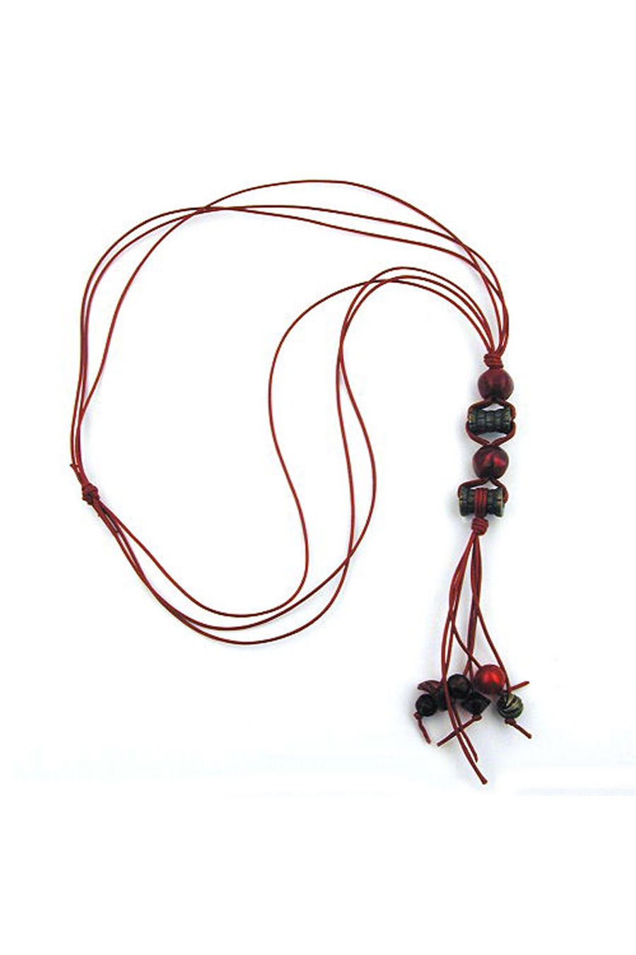 NECKLACE ANTIQUE GOLD COLOURED/ RED