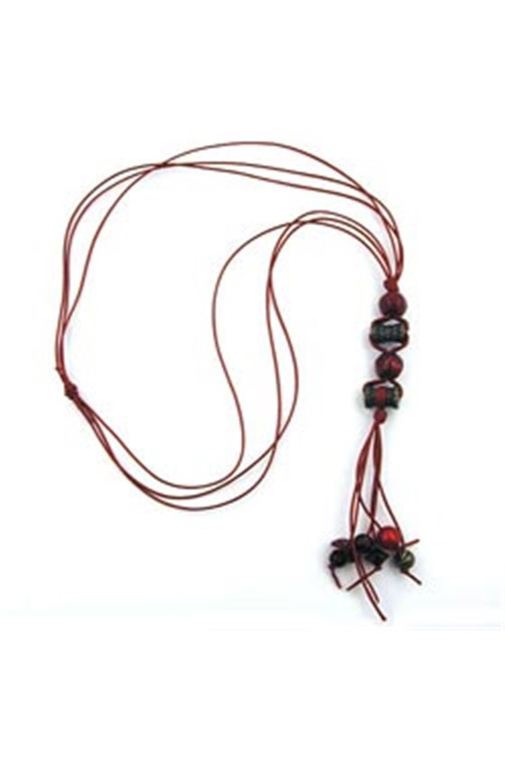 NECKLACE ANTIQUE GOLD COLOURED/ RED