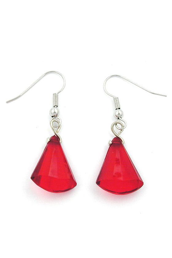 HOOK EARRINGS RED