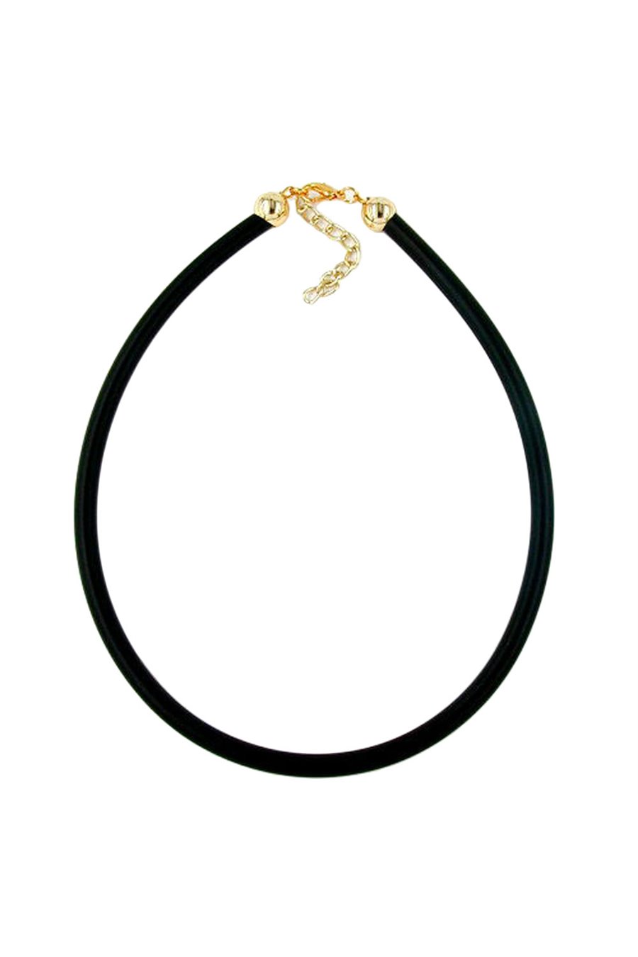 NECKLACE 6MM RUBBER GOLD-PLATED CLASP