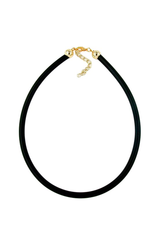 NECKLACE 6MM RUBBER GOLD-PLATED CLASP