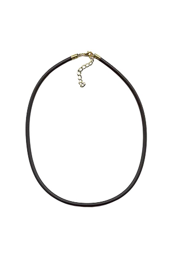 NECKLACE 4MM RUBBER BAND GOLD-PLATED CLASP 42CM