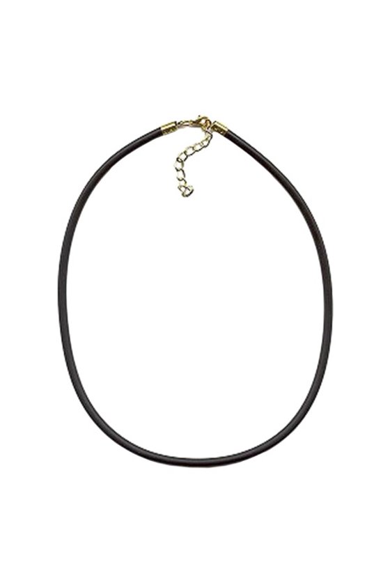 NECKLACE 4MM RUBBER BAND GOLD-PLATED CLASP 42CM