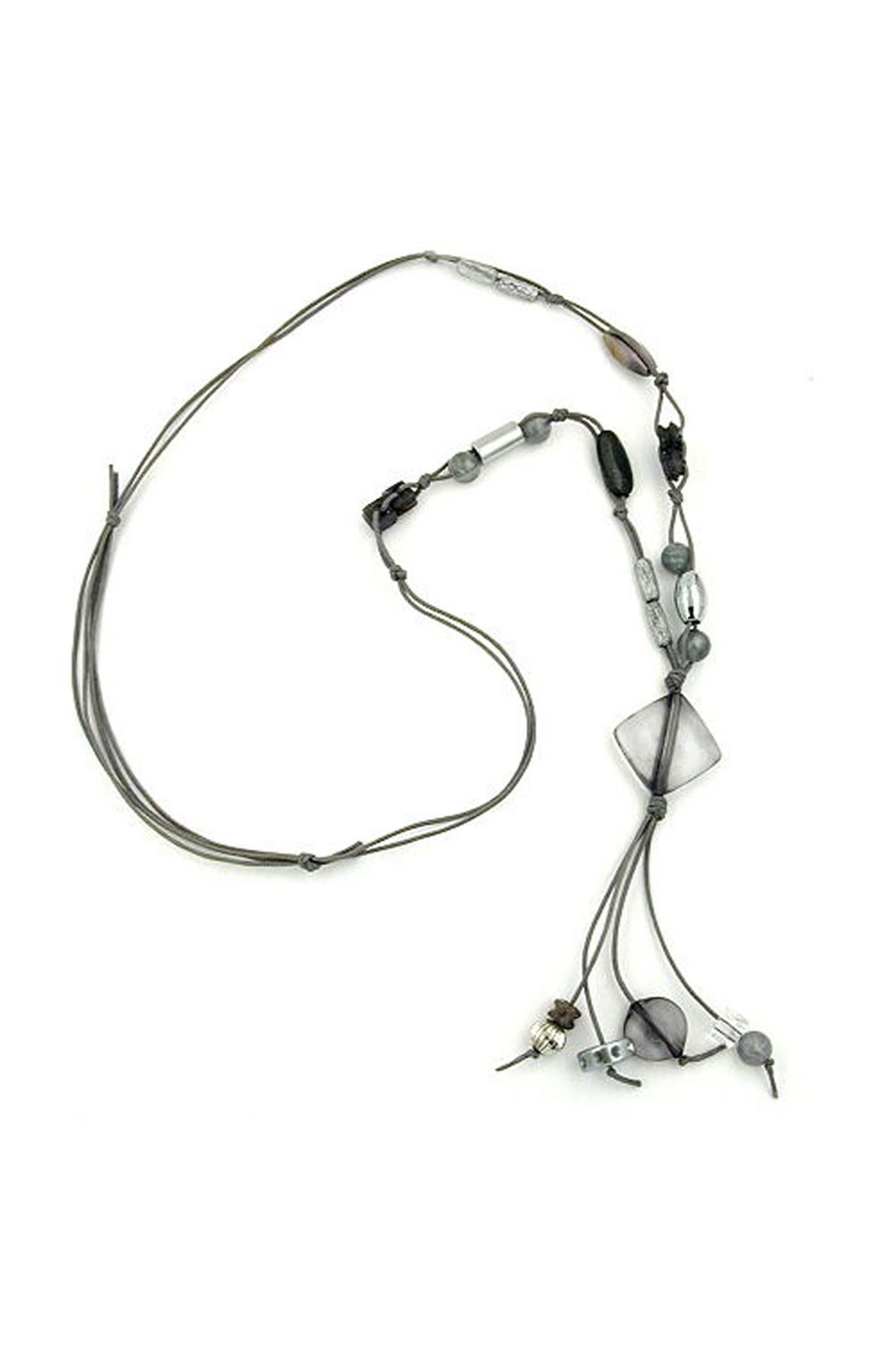 NECKLACE GREY-SILK BEADS