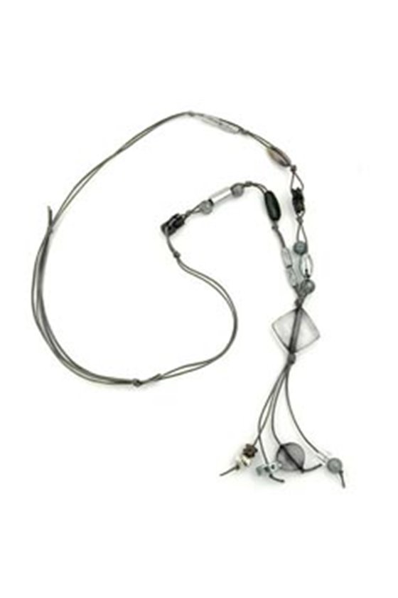 NECKLACE GREY-SILK BEADS