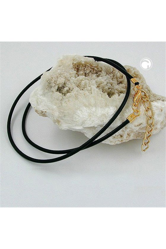 NECKLACE 3MM RUBBER BAND GOLD-PLATED CLASP 50CM
