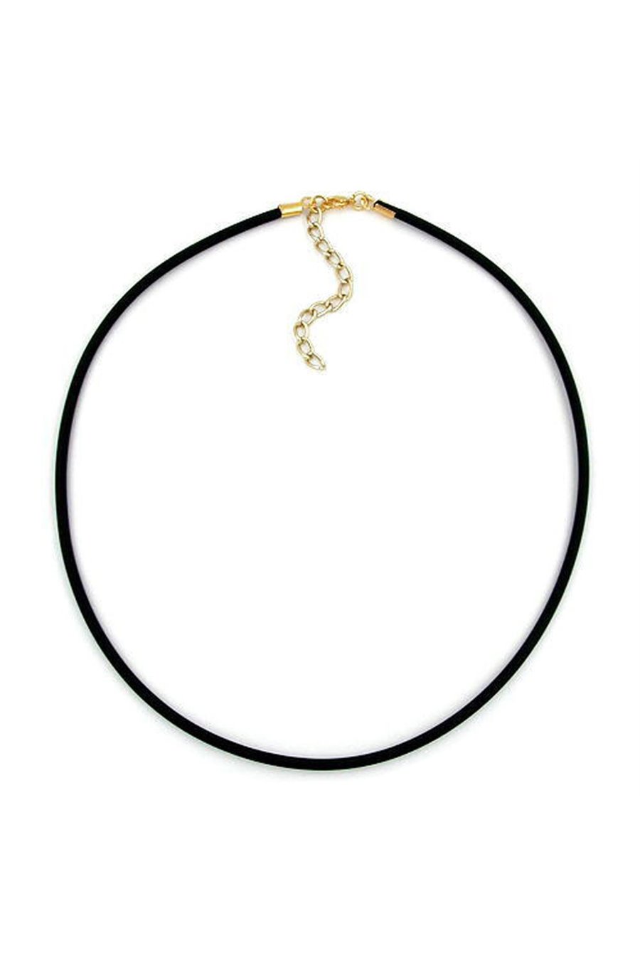 NECKLACE 3MM RUBBER BAND GOLD-PLATED CLASP 45CM