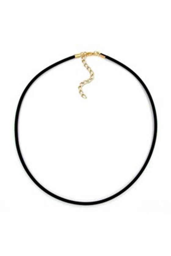 NECKLACE 3MM RUBBER BAND GOLD-PLATED CLASP 45CM