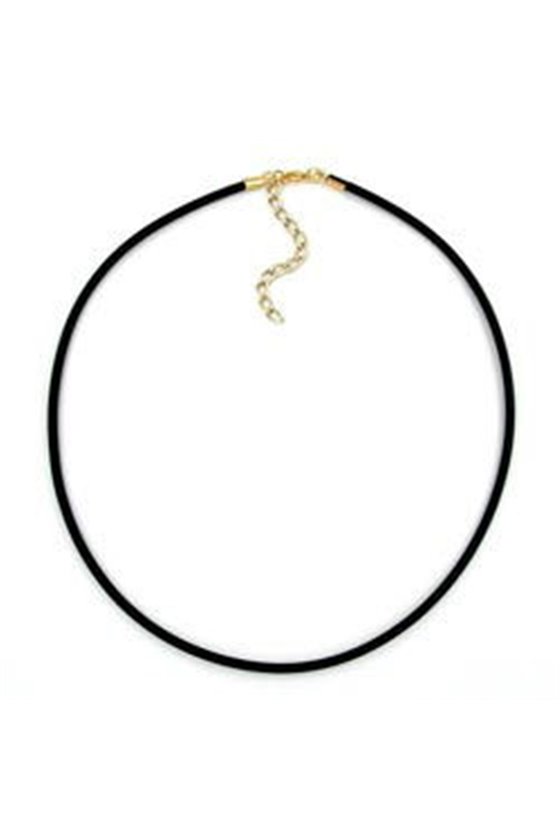 NECKLACE 3MM RUBBER BAND GOLD-PLATED CLASP 42CM