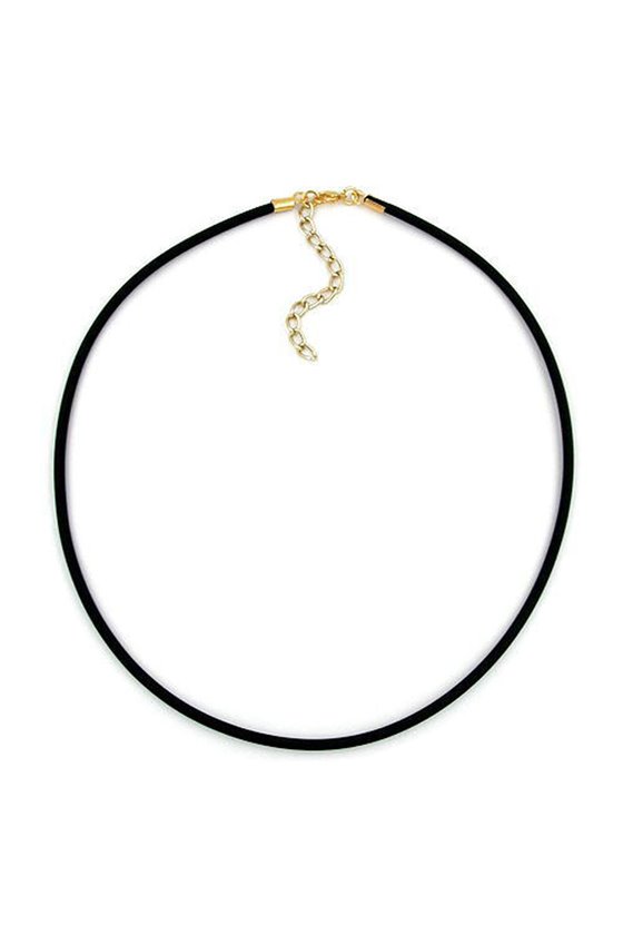 NECKLACE 3MM RUBBER BAND GOLD-PLATED CLASP 40CM