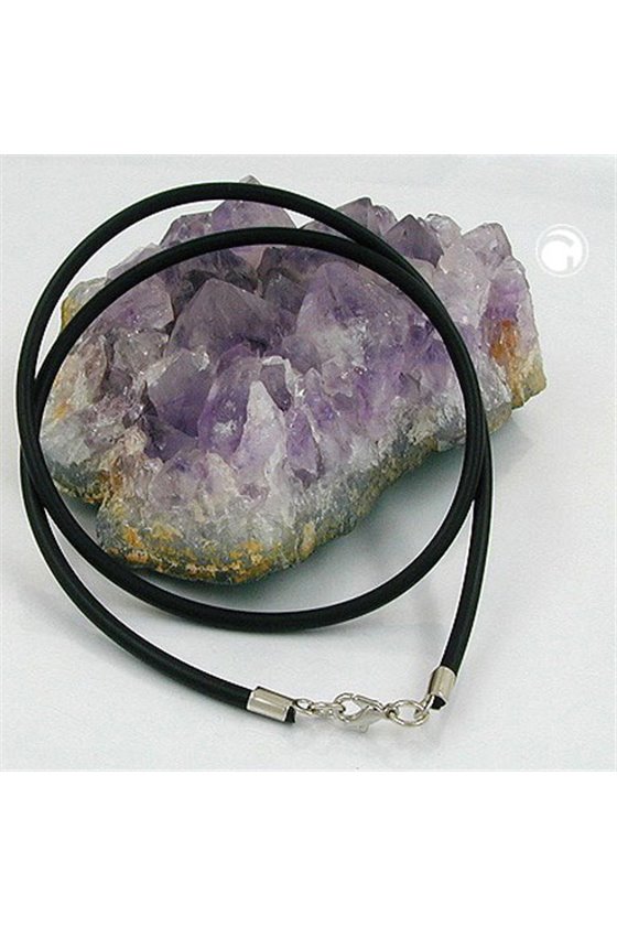 NECKLACE 3MM RUBBER BAND SILVER CLASP 90CM