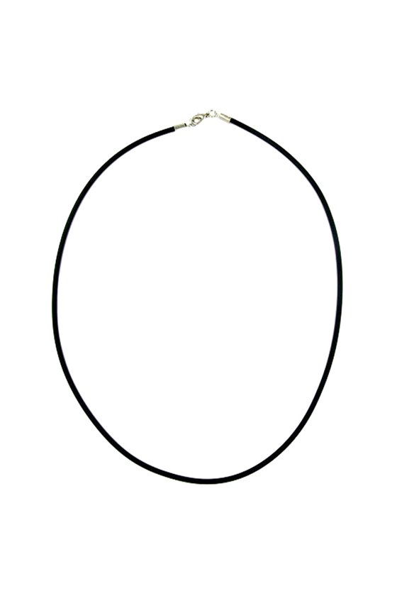 NECKLACE 3MM RUBBER BAND SILVER CLASP 60CM