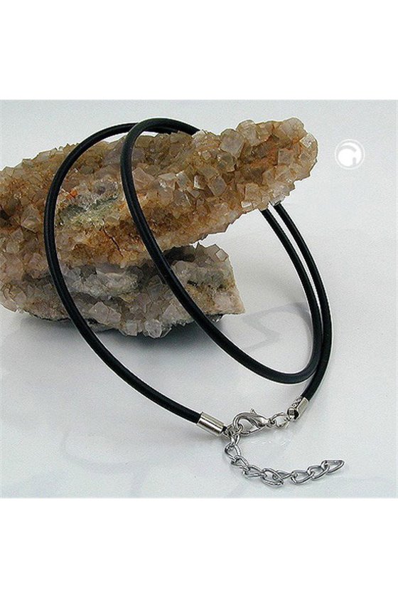 NECKLACE 3MM RUBBER BAND SILVER CLASP 50CM