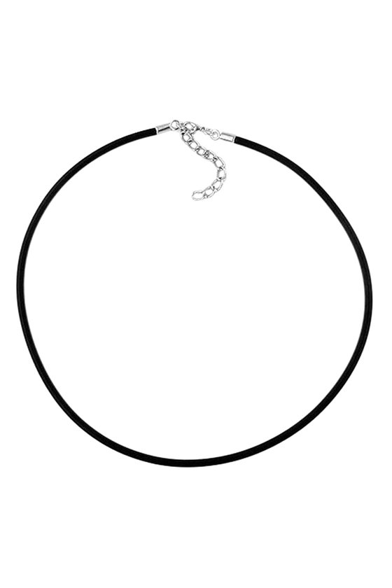 NECKLACE 3MM RUBBER BAND SILVER CLASP 42CM