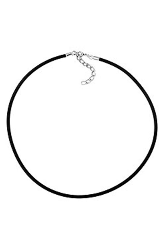 NECKLACE 3MM RUBBER BAND SILVER CLASP 42CM