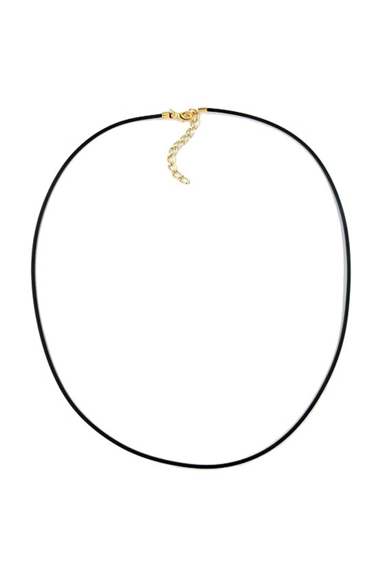 NECKLACE 2MM RUBBER BAND GOLD PLATED CLASP 55CM
