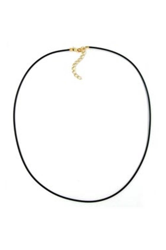 NECKLACE 2MM RUBBER BAND GOLD PLATED CLASP 55CM