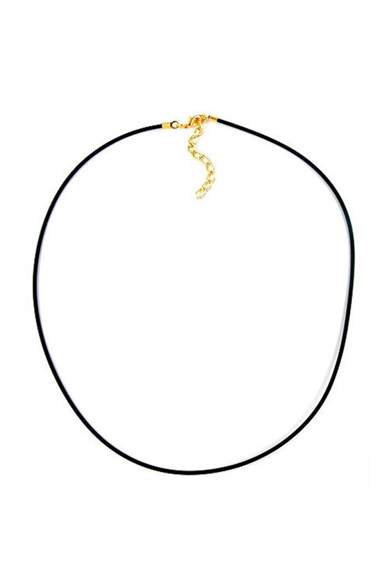 NECKLACE 2MM RUBBER BAND GOLD PLATED CLASP 40CM