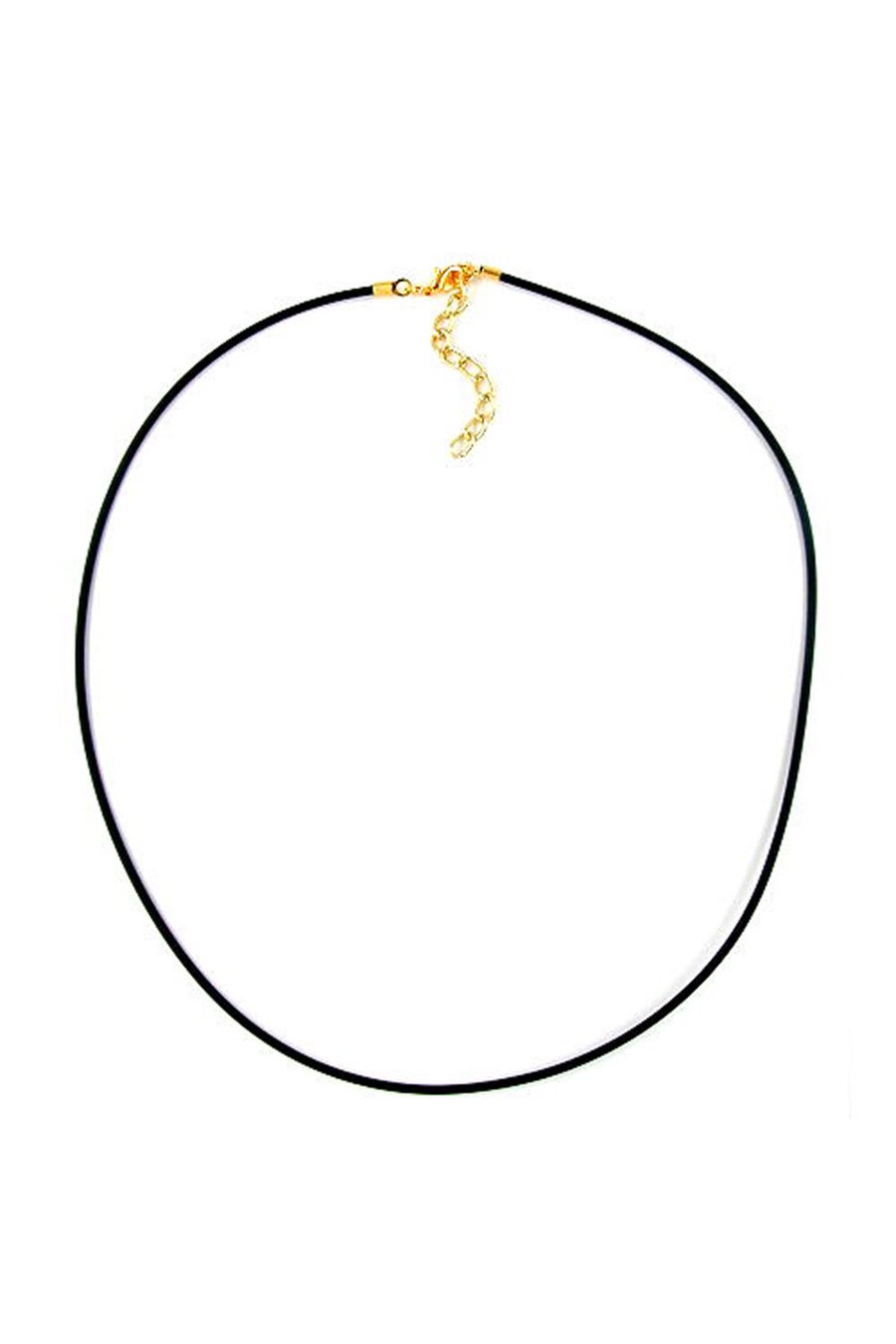 NECKLACE 2MM RUBBER BAND GOLD PLATED CLASP 40CM