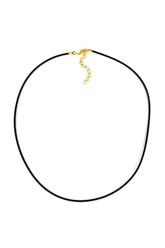 NECKLACE 2MM RUBBER BAND GOLD PLATED CLASP 42CM