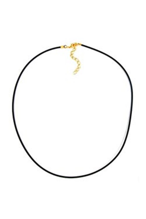 NECKLACE 2MM RUBBER BAND GOLD PLATED CLASP 42CM