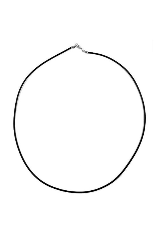 NECKLACE 2MM RUBBER BAND SILVER CLASP 60CM