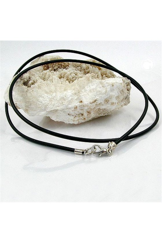 NECKLACE 2MM RUBBER BAND SILVER CLASP 60CM