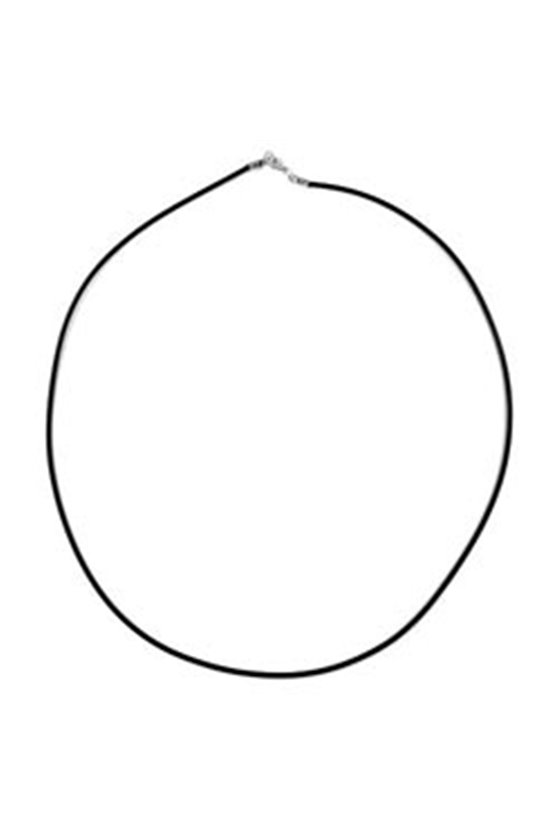 NECKLACE 2MM RUBBER BAND SILVER CLASP 60CM