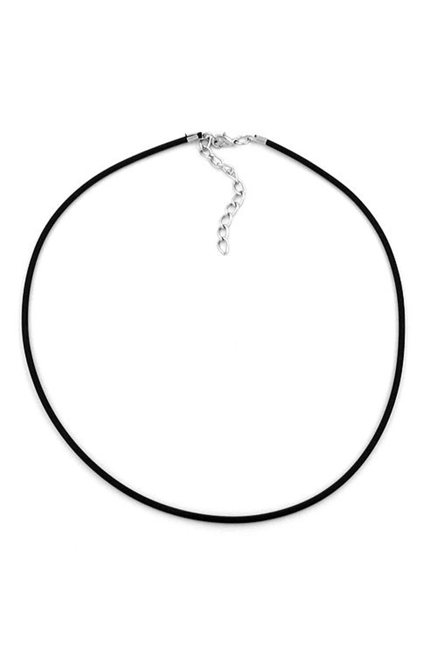 NECKLACE 2MM RUBBER BAND SILVER CLASP 40CM