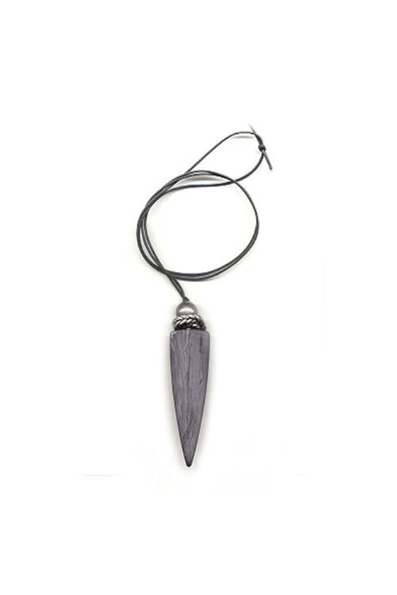 NECKLACE TRIANGLE BLACK-GREY 100CM