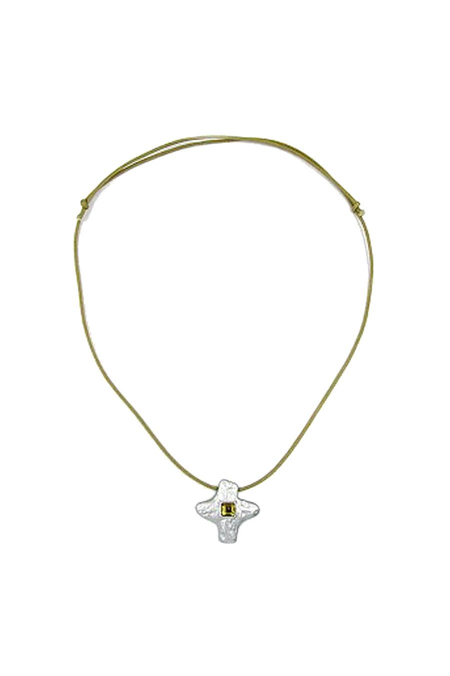 NECKLACE SILVER-COLOURED CROSS WITH RHINESTONE