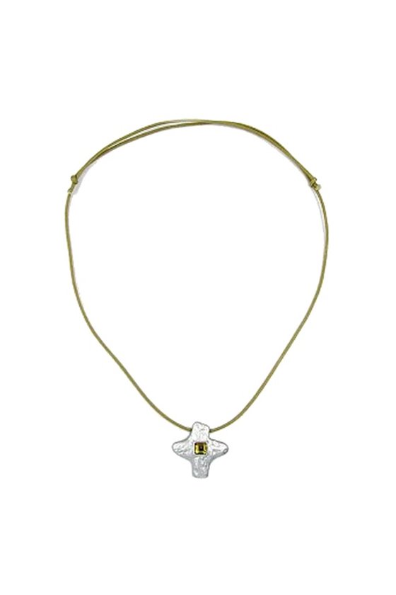 NECKLACE SILVER-COLOURED CROSS WITH RHINESTONE