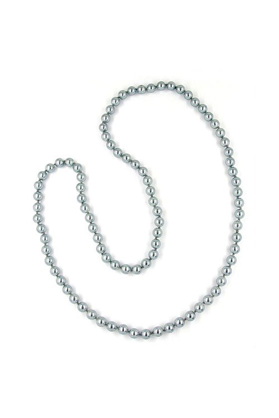 NECKLACE GLASS BEADS ANTHRACITE COLOURED