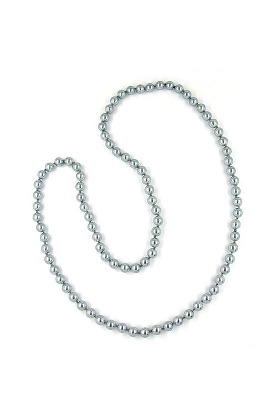 NECKLACE GLASS BEADS ANTHRACITE COLOURED