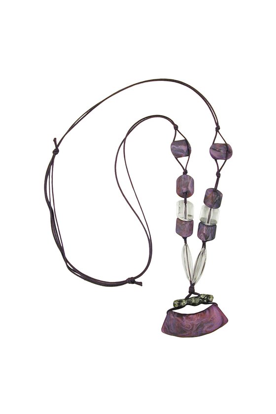NECKLACE TUBE FLAT CURVED PURPLE 90CM