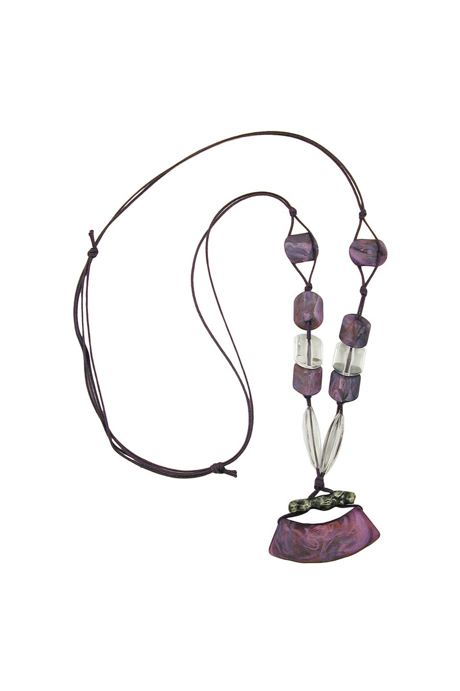 NECKLACE TUBE FLAT CURVED PURPLE 90CM