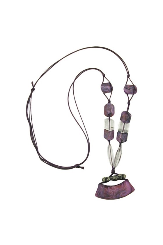 NECKLACE TUBE FLAT CURVED PURPLE 90CM