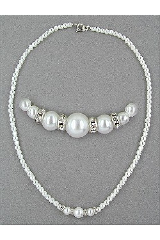 NECKLACE GLASS BEADS RHINESTONES