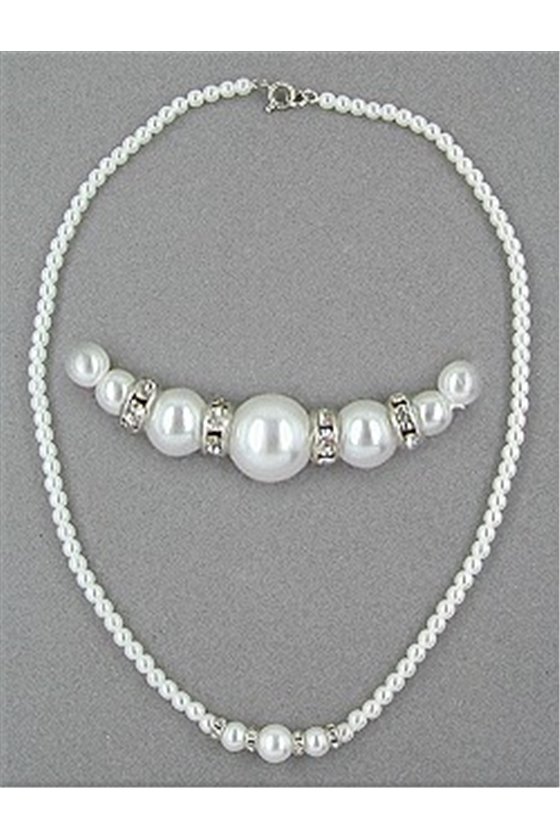 NECKLACE GLASS BEADS RHINESTONES