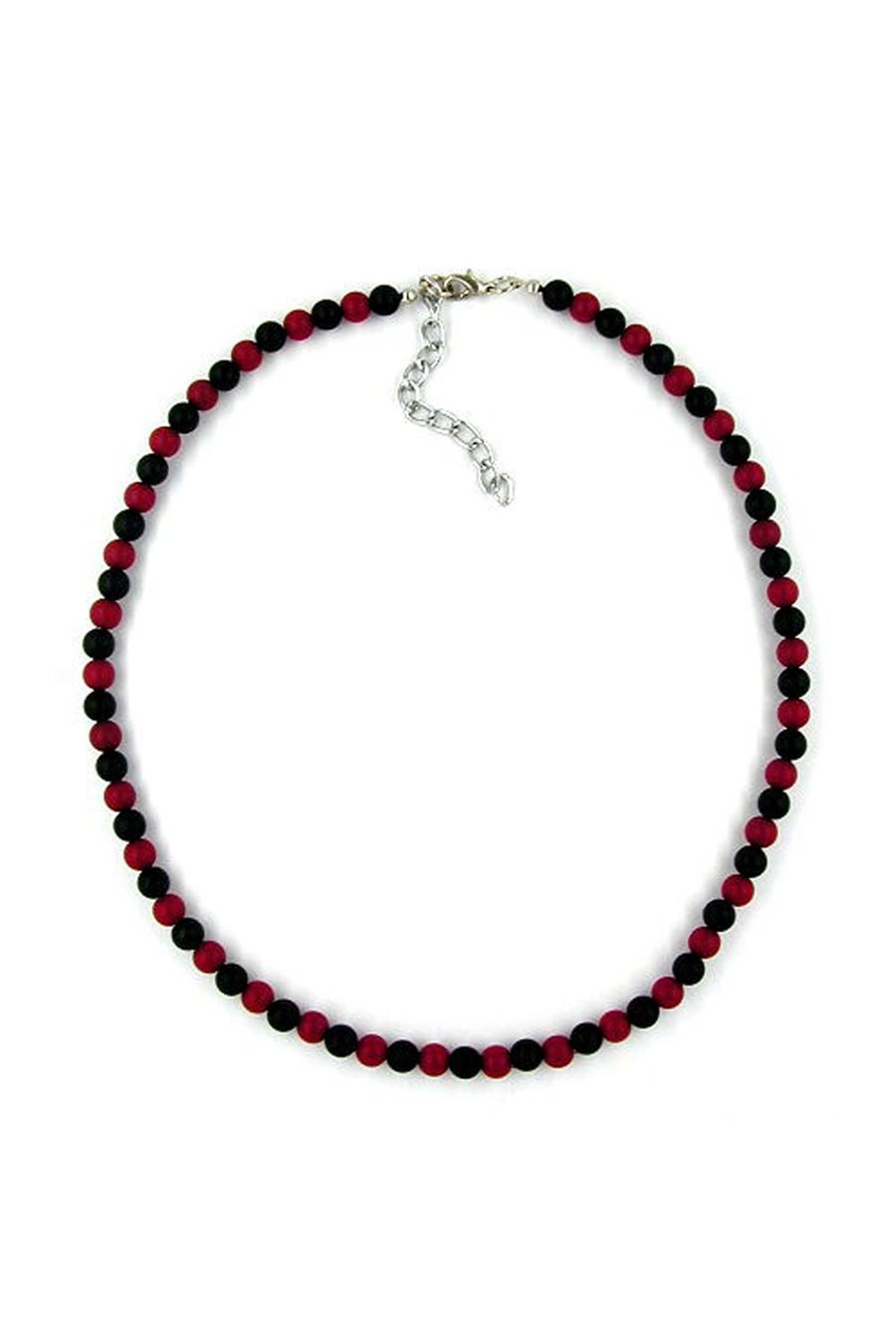 NECKLACE BEADS BORDEAUX/BLACK