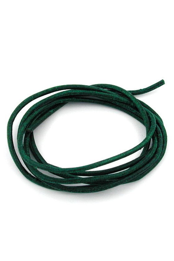 LEATHER CORD GREEN 2MM 100CM