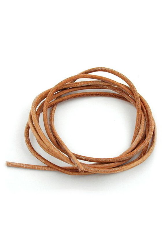 LEATHER CORD NATUR BROWN 2MM 100CM