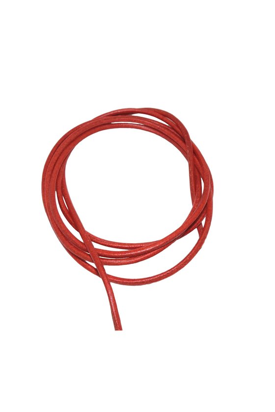 LEATHER CORD RED 2MM 100CM