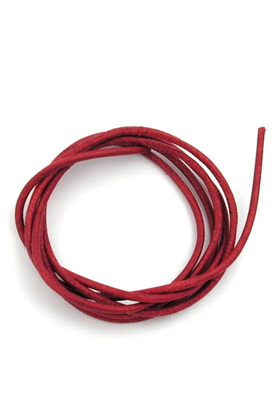 LEATHER CORD RED 2MM 100CM