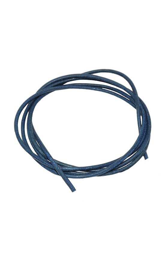 LEATHER CORD DARK-BLUE 2MM 100CM