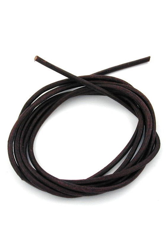 LEATHER CORD BROWN 2MM 100CM