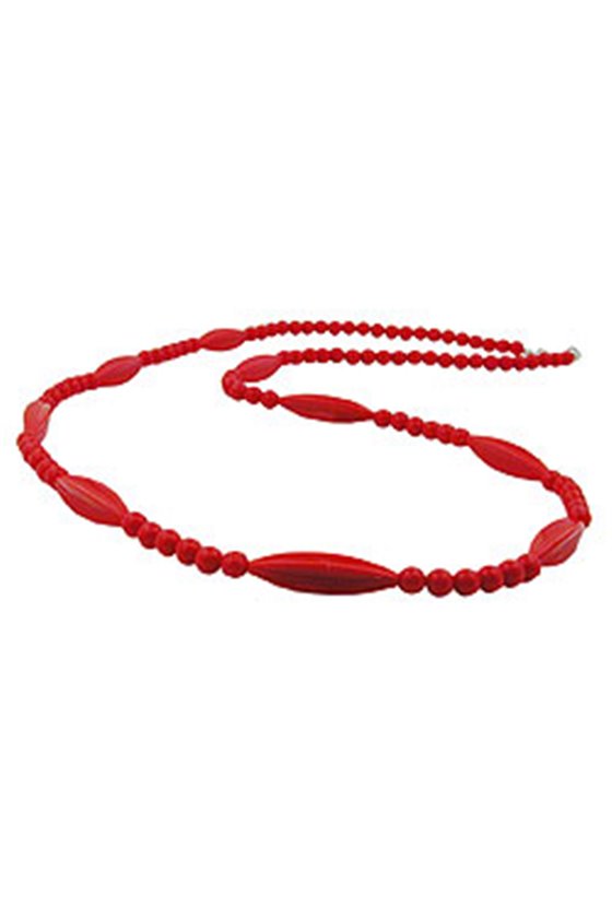 NECKLACE RED BEADS 80CM